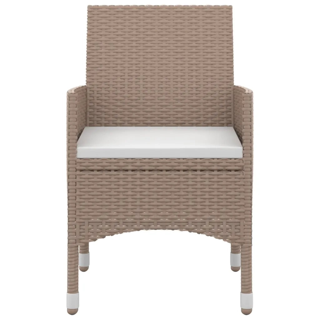 Set da Pranzo da Giardino 3 pz con Cuscini Polyrattan e Vetro cod mxl 38797