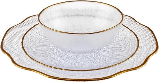 Servizio da Tavola per 6 Persone 18 Pezzi Design Unico con Piatti a Cerchio - Servizio di Cucina e di Tavola con Spedizione Gratuita