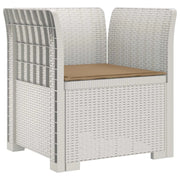 Poltrona a 1 Posto con Cuscino Aspetto Rattan PP Bianco 8011862