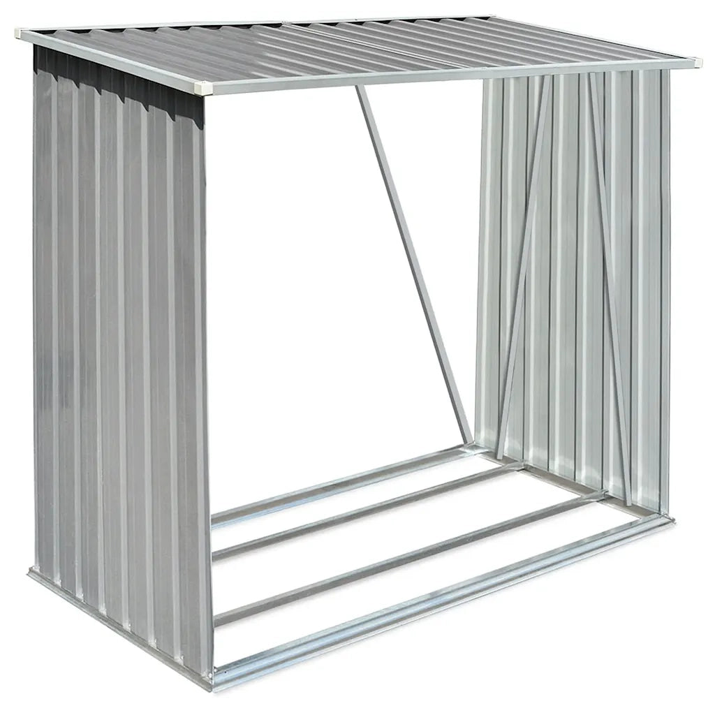 Capannone da Giardino in Acciaio Zincato Grigio 163x83x154 cm 44959