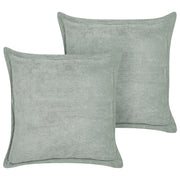 Set di 2 cuscini decorativi in velluto a coste verde chiaro 43 x 43 cm stile moderno tradizionale