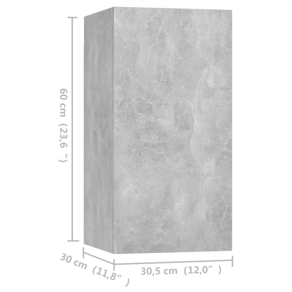 Mobili Porta TV 4 pz | Armadietto TV | Mobile Porta TV Grigio Cemento 30,5x30x60 cm Multistrato