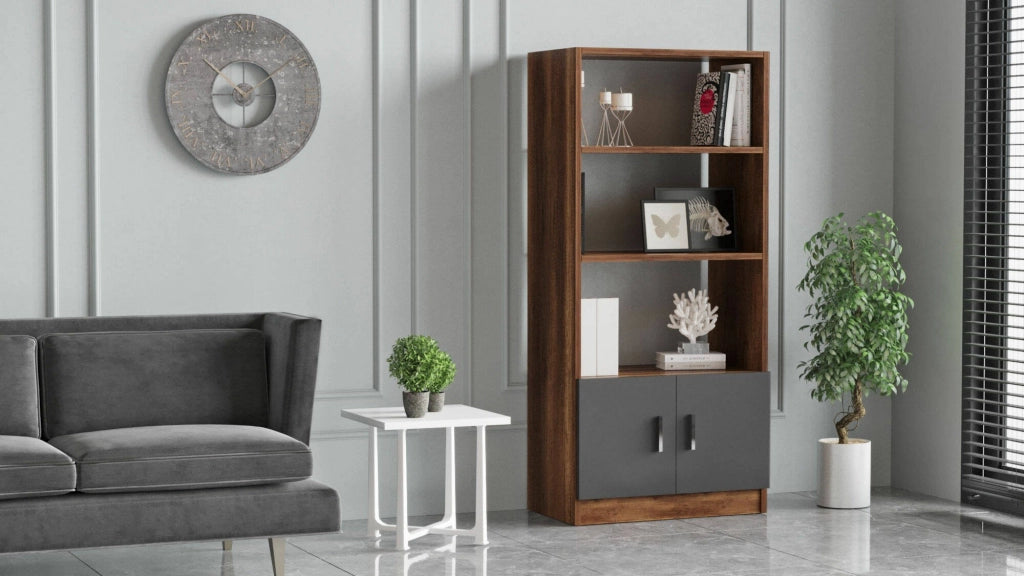 Biblioteca Patty, Libreria 3 Ripiani, 64x38x140h cm Marrone Noce