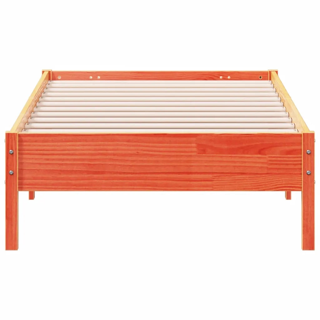 Letto senza Materasso Marrone Cera 100x200 cm in Legno di Pino