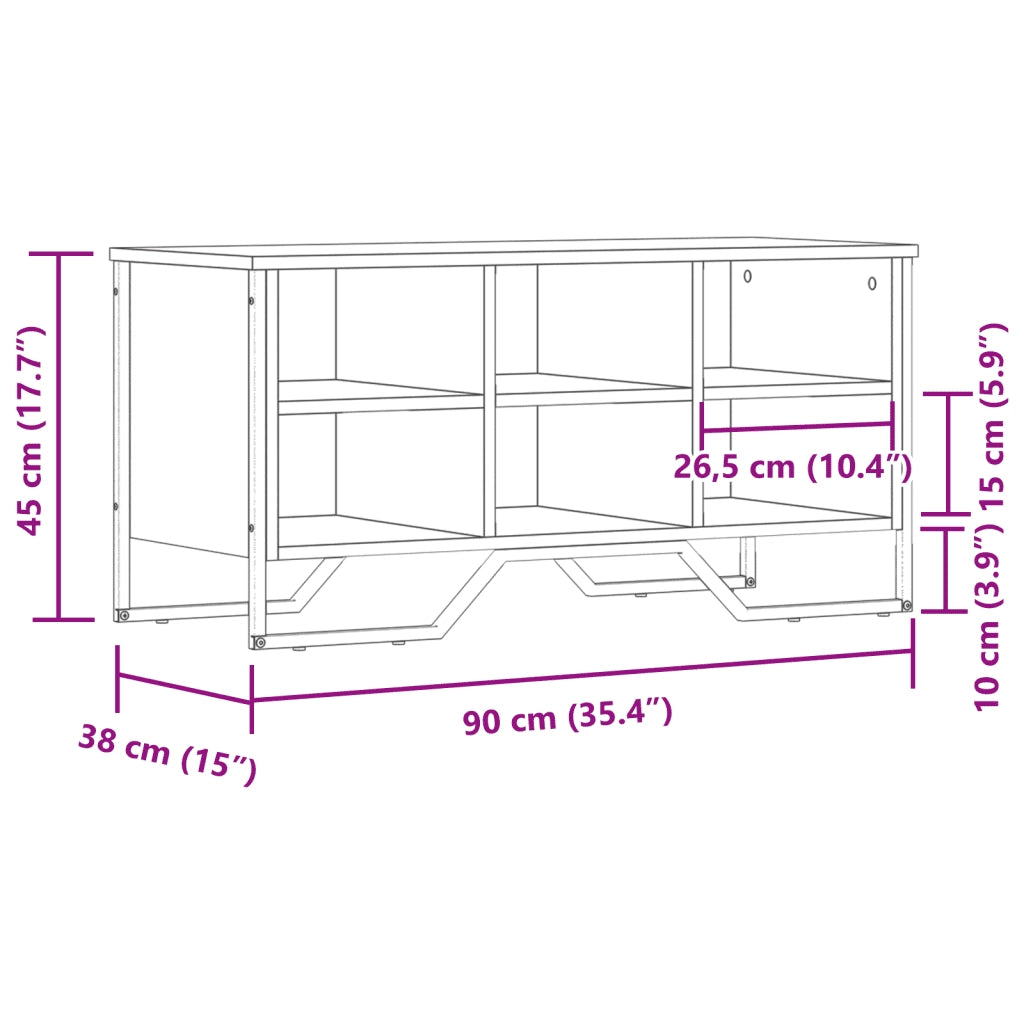 Scarpiera Grigio Sonoma 90x38x45,5 cm in Truciolato 848642