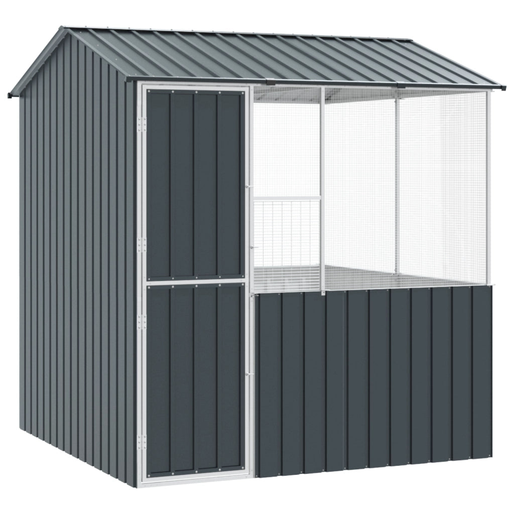 gabbia per uccelli  antracite 215x78x200 cm acciaio zincato