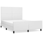 Letto matrimoniale | Letto per adulti | Giroletto con Testiera Bianco 140x200 cm in Similpelle