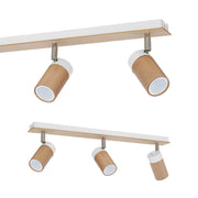 Plafoniera Milagro Baron 3xGU10 legno bianco marrone moderna