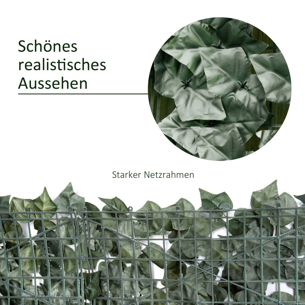 Siepe Artificiale Frangivista Fogliame Fitto 300¡Á100 cm Plastica Resistente ai Raggi UV Verde Scuro per Balcone Terrazza Recinzione