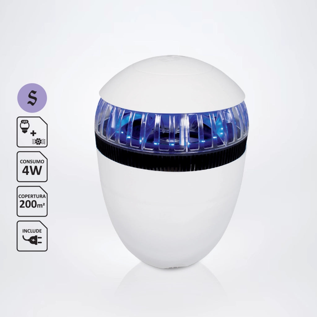 Elettroinsetticida " Mosquito Over  " ad aspirazione con Led UV