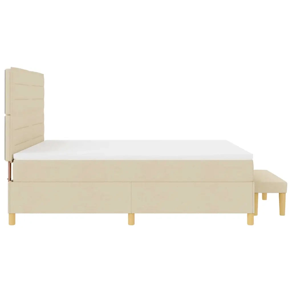 Letto a molle con testiera Crema 200 x 180 cm Tessuto 3344245