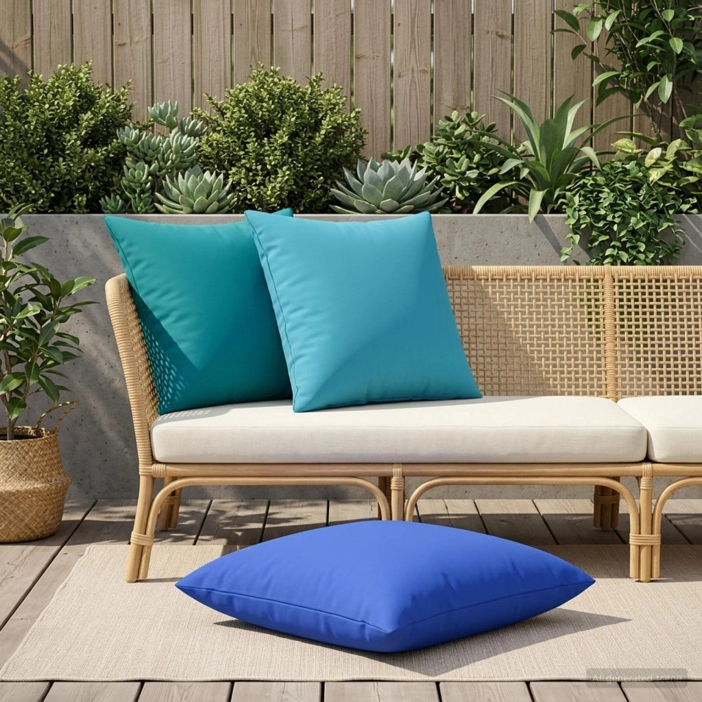 Federa 6 pcs HEERLEN Azzurro 65 x 65 cm Poliestere 913022