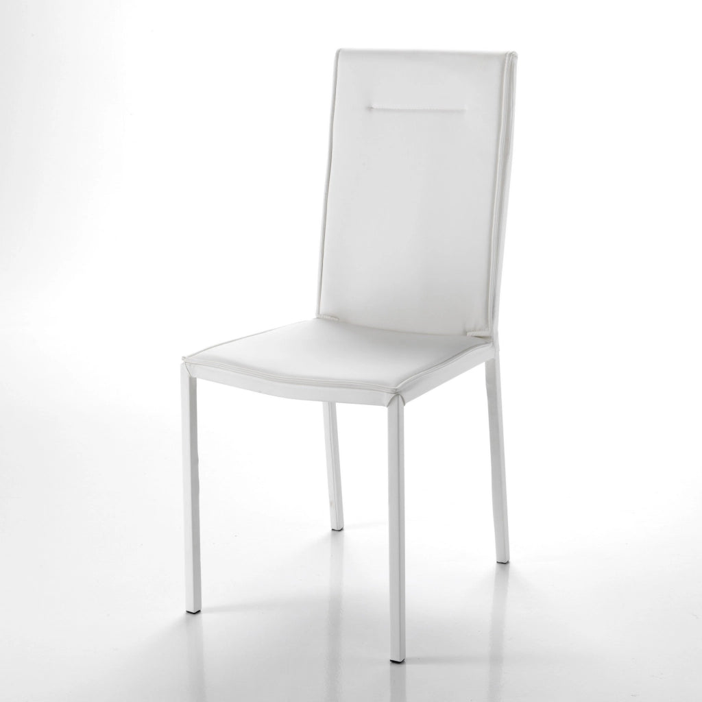 Set 2 sedie in pelle sintetica bianche cm. H.99 x L.44 x P.55