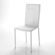 Set 2 sedie in pelle sintetica bianche cm. H.99 x L.44 x P.55