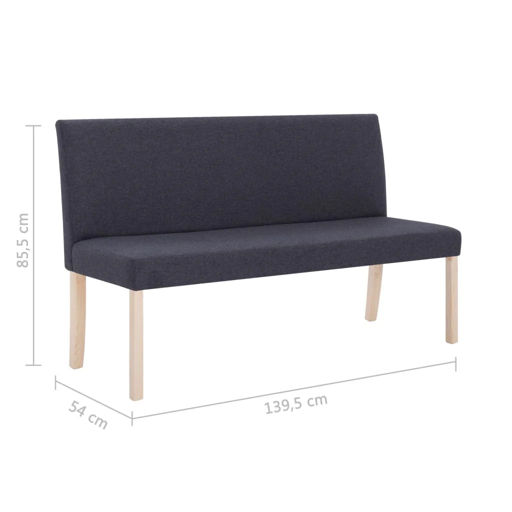 Panca 139,5 cm grigio scuro poliestere 02_0010894