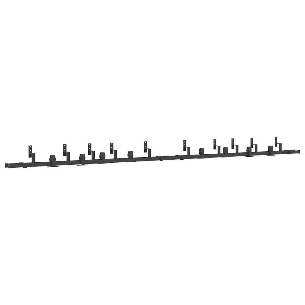 Kit di Binari per Porte Scorrevoli 400 cm Acciaio Nero CFW7896590