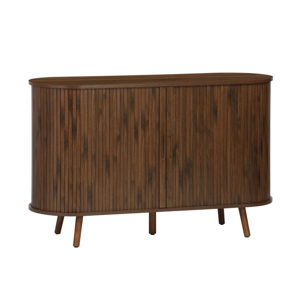 Credenza scandinava a 2 ante scorrevoli, 120cm, noce