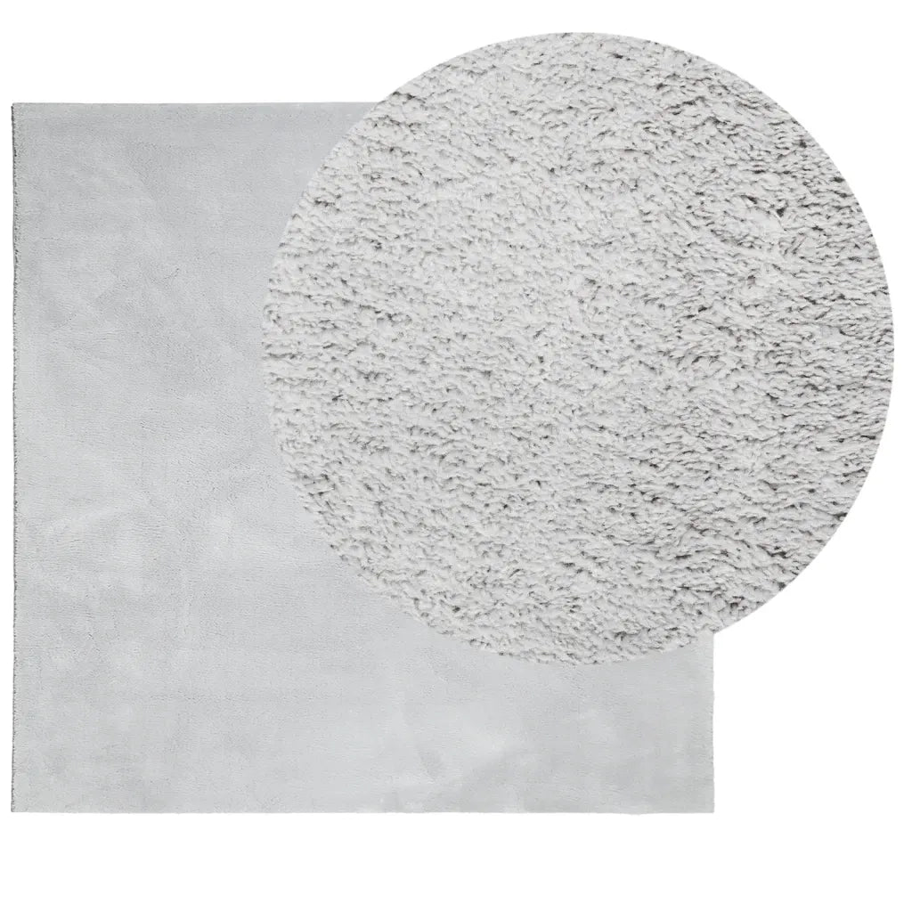 Tappeto a Pelo Corto HUARTE Morbido e Lavabile Grigio 200x200cm 375080