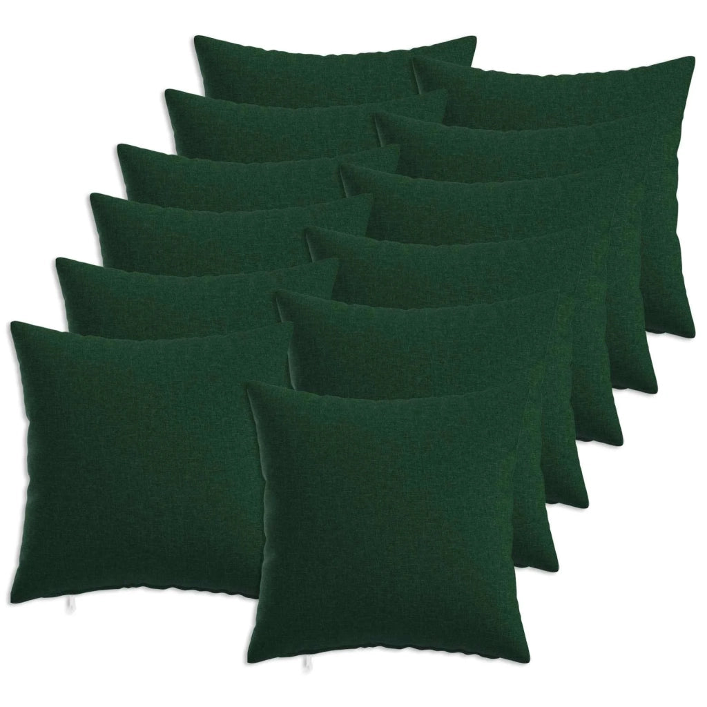 Federa 12 pz HEERLEN Verde Scuro 40 x 40 cm Tessuto 908316