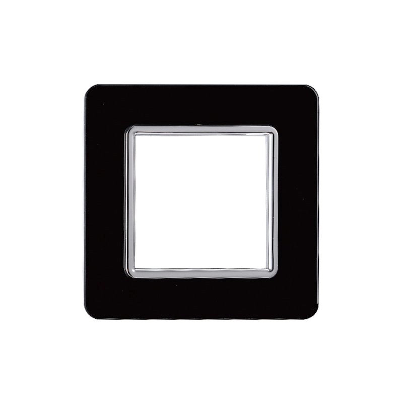 Placca In Vetro Serie Starlight 2P Colore Nero Compatibile Con Vimar Plana