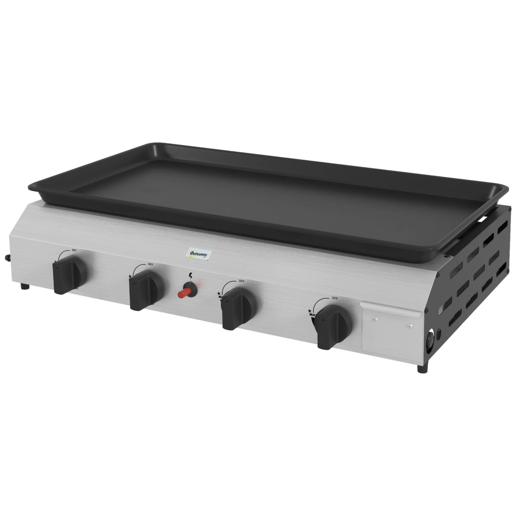 Piano cottura a gas 4 fuochi ¨C zephmum ¨C inox 73x34 cm