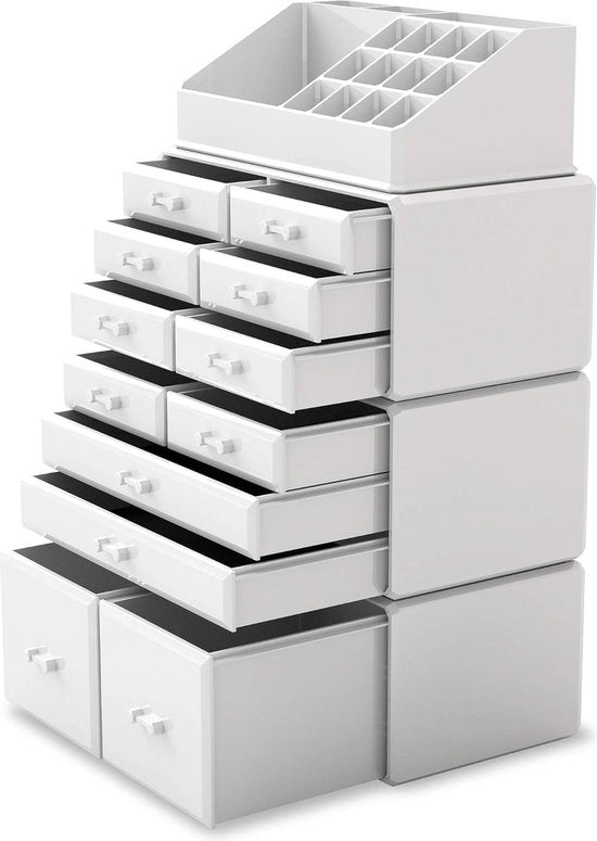 Organizzatore per Cosmetici Display Opificio a Dozzine con Porta (12D, bianco)