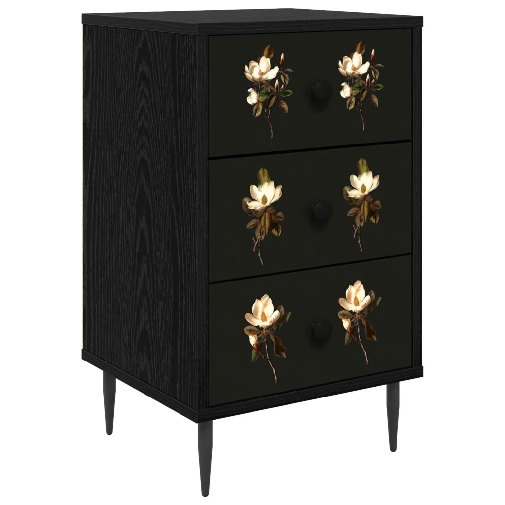 Armadio da Notte BREMEN Rovere Nero 36 x 33 x 61 cm 8007345
