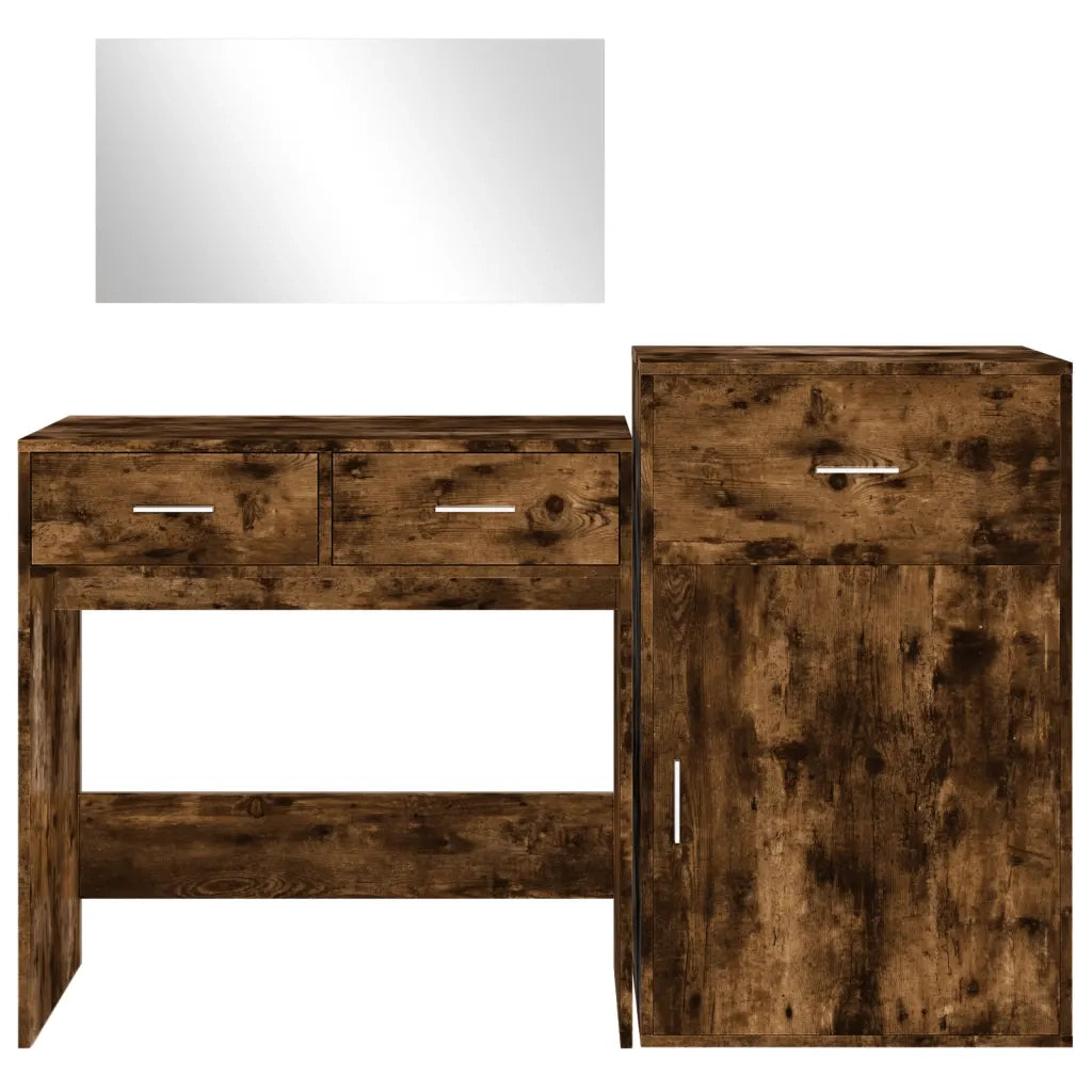 Set da Toeletta 3 pz Rovere Fumo in Legno Multistrato 3276522