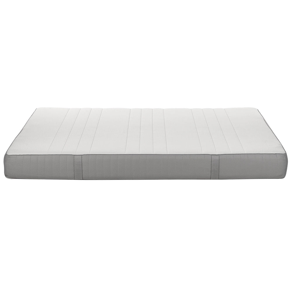 Materasso EU Medio 160 x 200 cm Bianco Grigio Schiuma Imbottitura Poliestere Sfoderabile