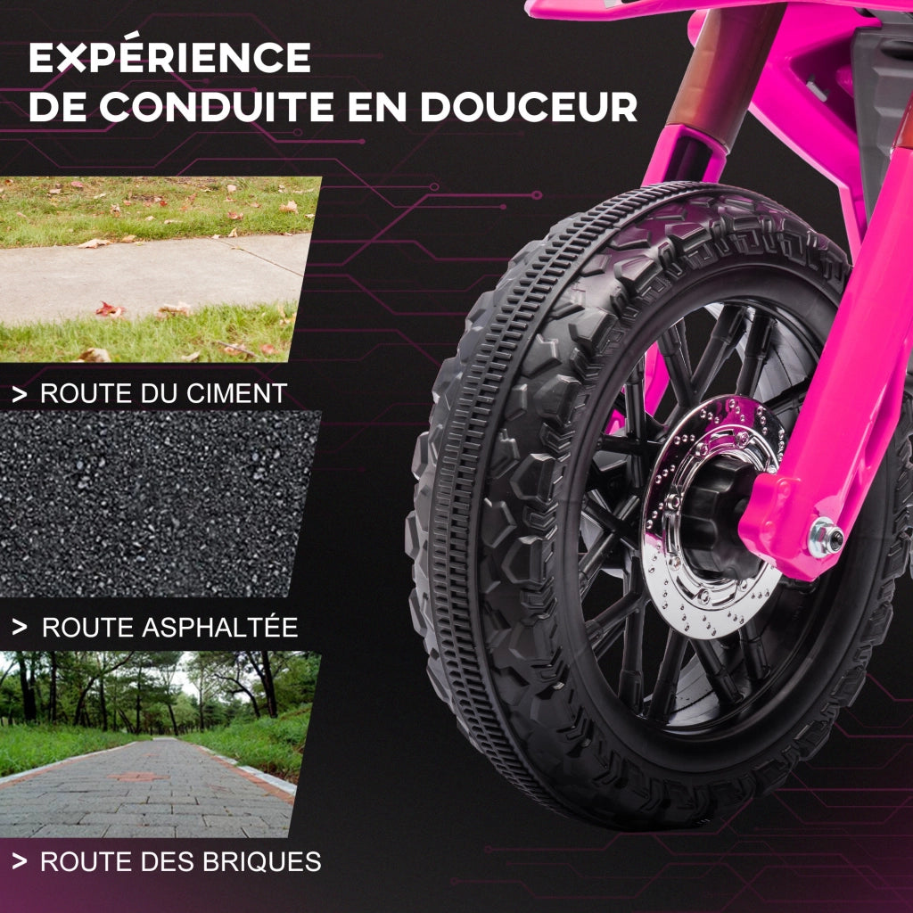 Moto elettrica per bambini 3-8 anni ¨C zephmum ¨C rosa, batteria 6V, 30KG