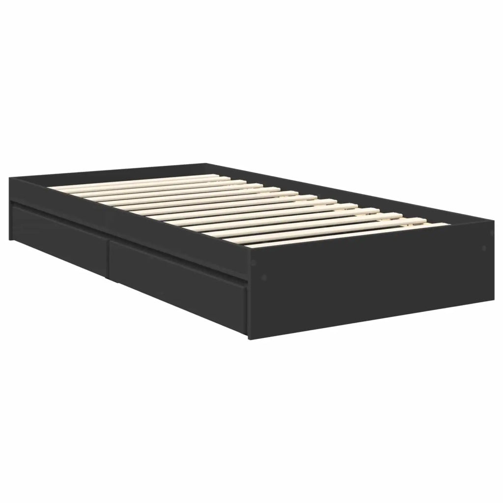 Letto con Contenitore Nero 100 x 200 cm Legno multistrato 3412305