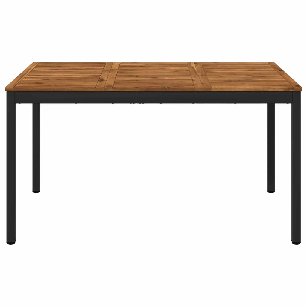 Tavolo da cena da giardino Naturale e Nero 141 x 80,5 x 75 cm 901319