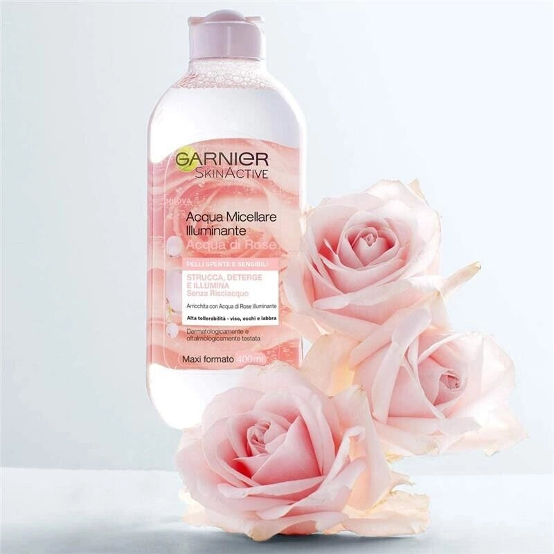 GARNIER SKIN 400ML ACQUA MICELLARE ILLUMINANTE ACQUA DI ROSE