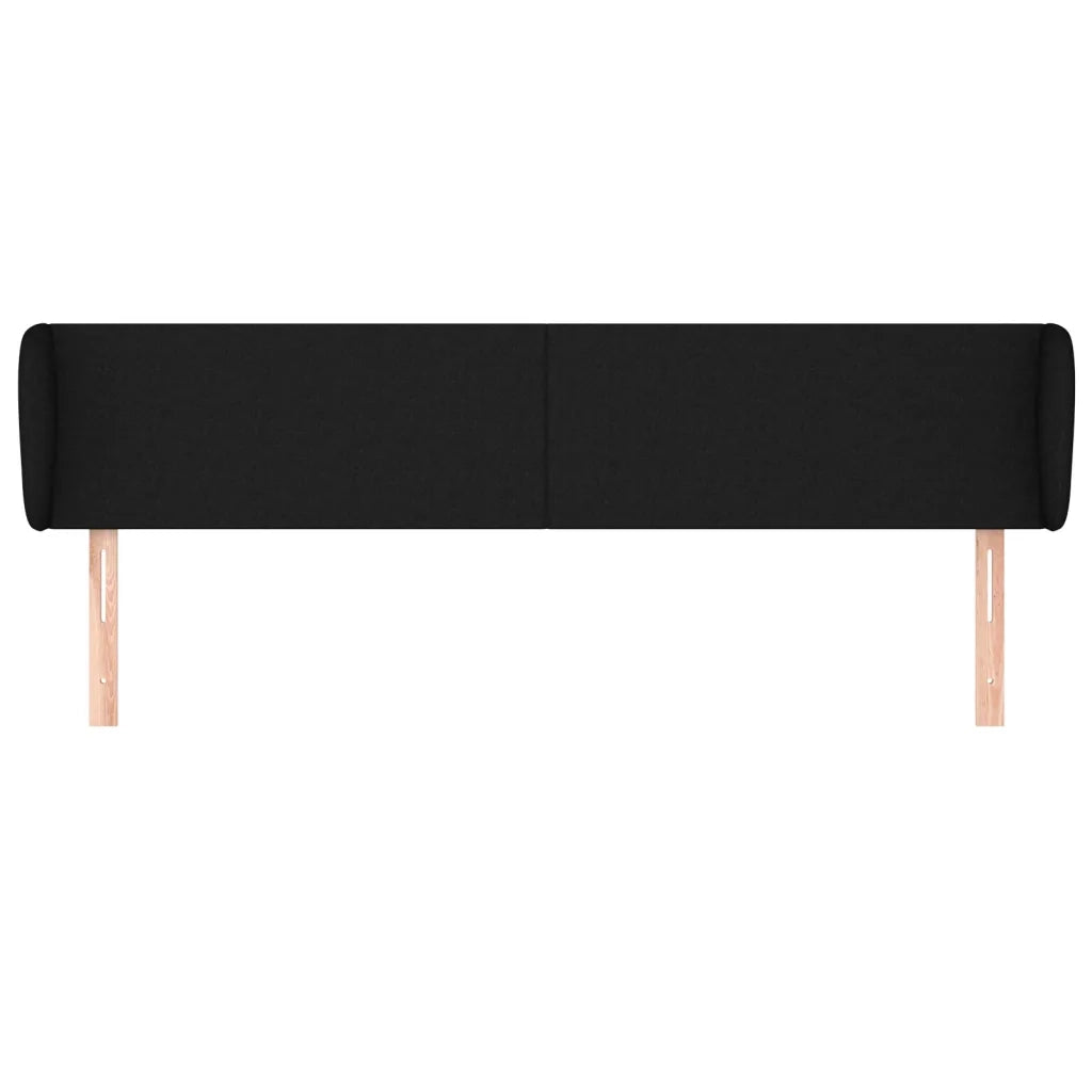 Testiera ad Orecchio Nera 183x23x78/88 cm in Tessuto 3116880
