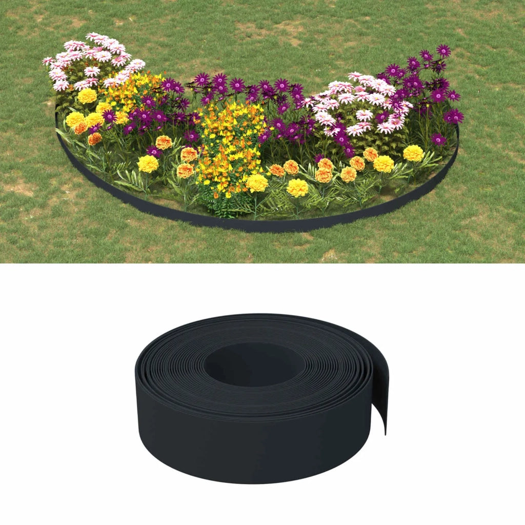 Bordatura per giardino 25 m 15 cm PE Nero 42036849