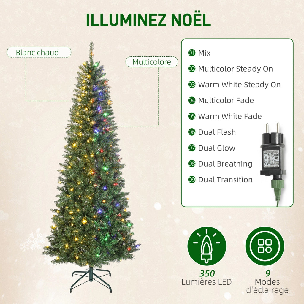 Albero di Natale artificiale con luci ¨C zephmum ¨C verde 210 cm