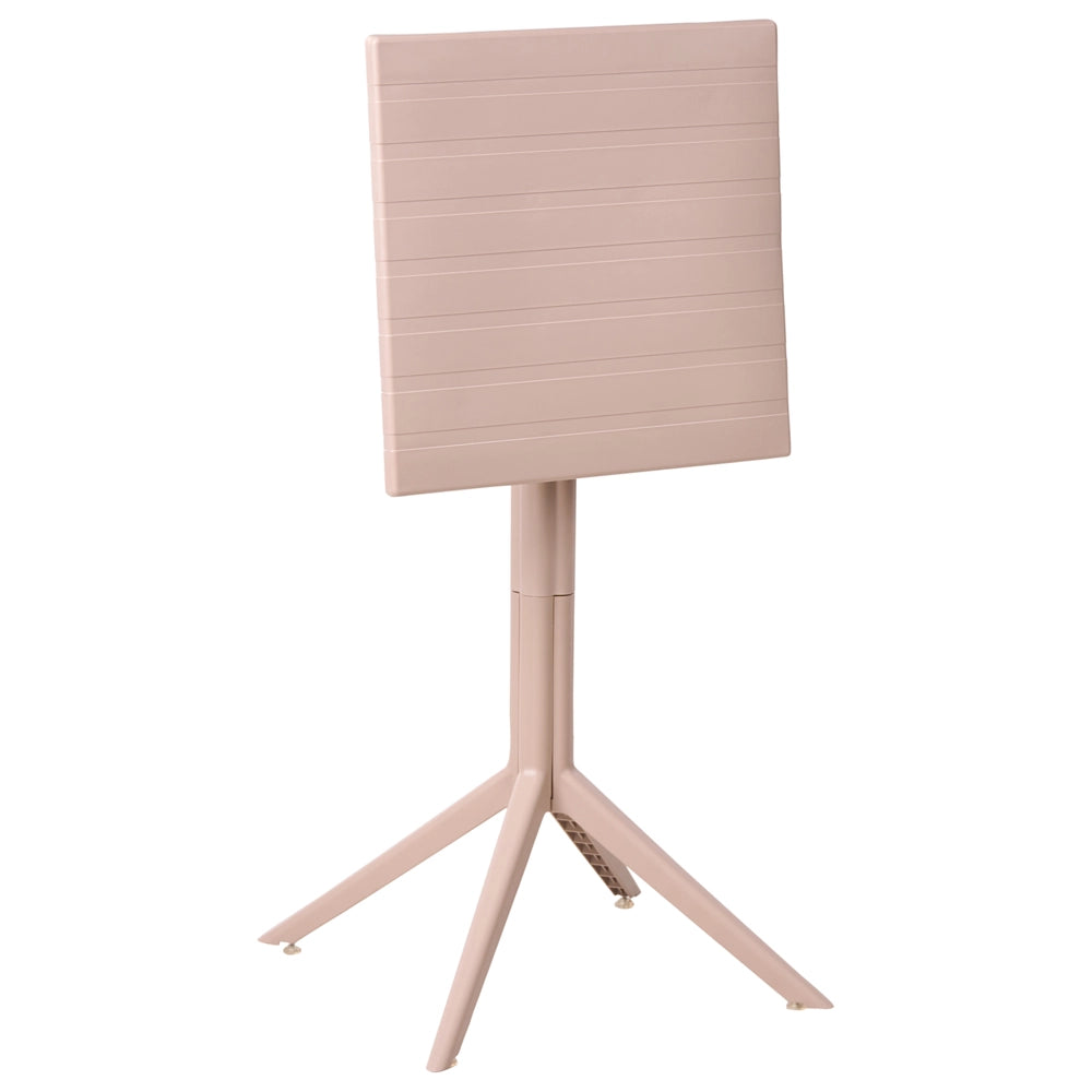 Tavolo da bistrot Beige Materiale sintetico 60 x 60 cm Ribaltabile Resistente da esterno Tavolo da balcone