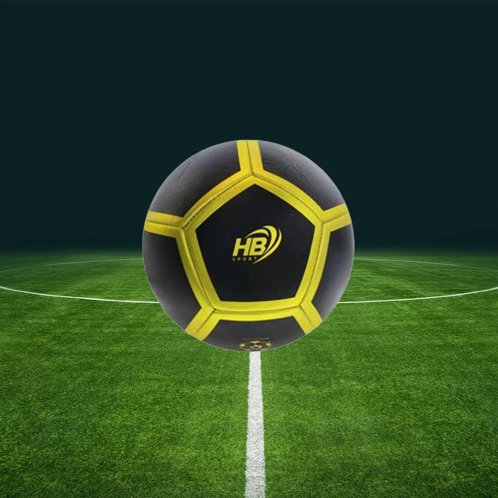 Trade Shop - Pallone Palla Da Calcio Calcetto Nero E Giallo 21cm Allenamento Gara Gioco 06566 -