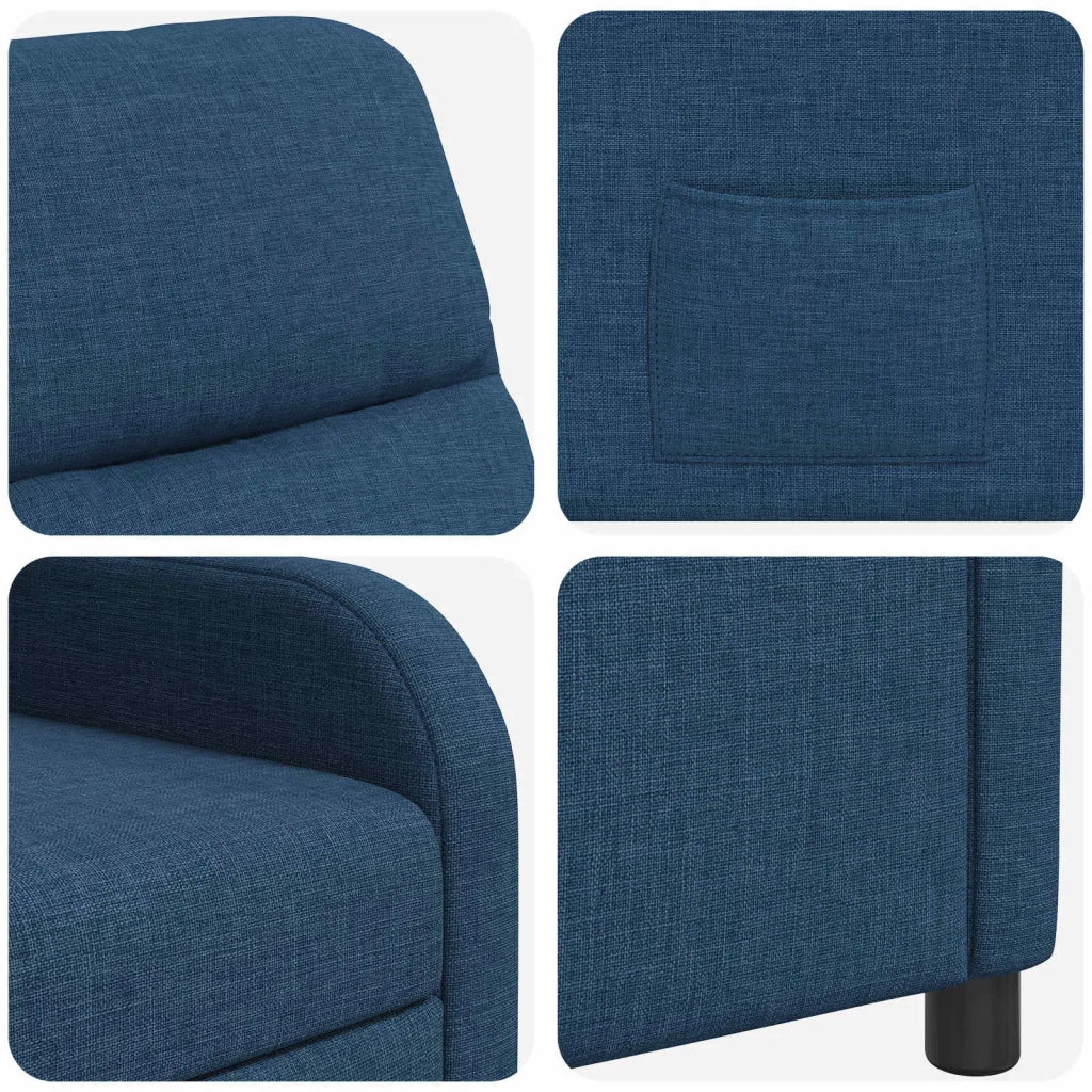 Divano Sedia-Poltrona reclinabile Blu Tessuto 284697