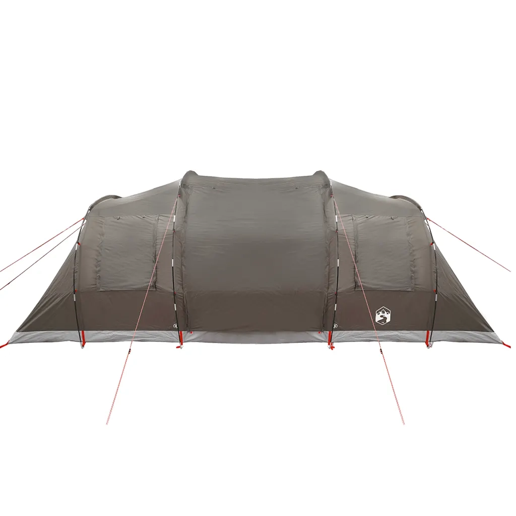 Tenda Familiare a Tunnel per 6 Persone-Tenda da campeggio Marrone Impermeabile 341077