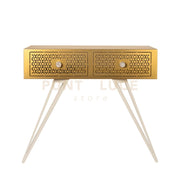 Consolle per ingresso Mayfair Grande Oro trasparente e bianco marmo