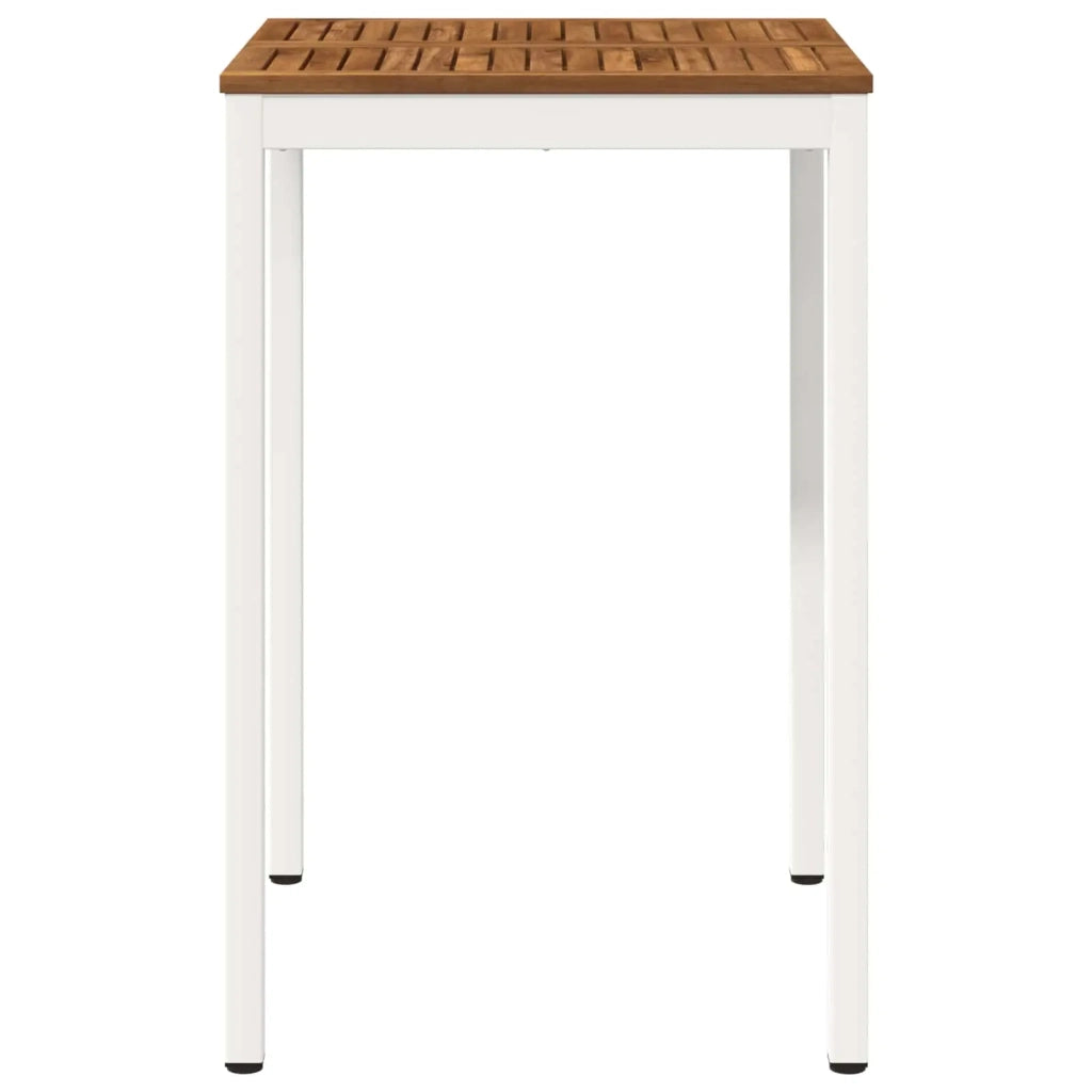 Tavolo Bar da Giardino Naturale e Bianco 70 x 68,5 x 105 cm 901335