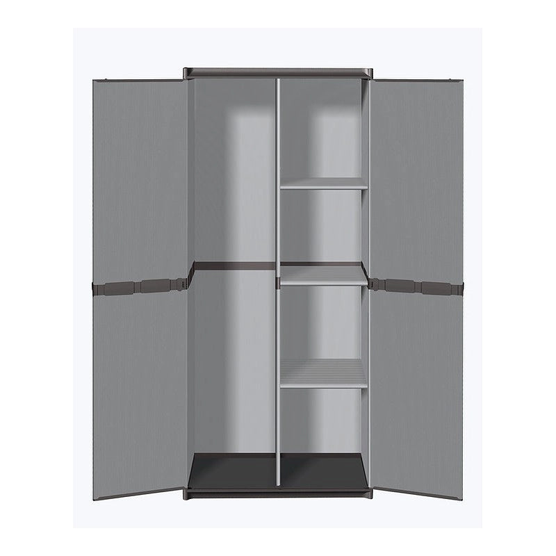 Armadio in resina con portascope e ripiani cm 68 x 39.5 x 168 h