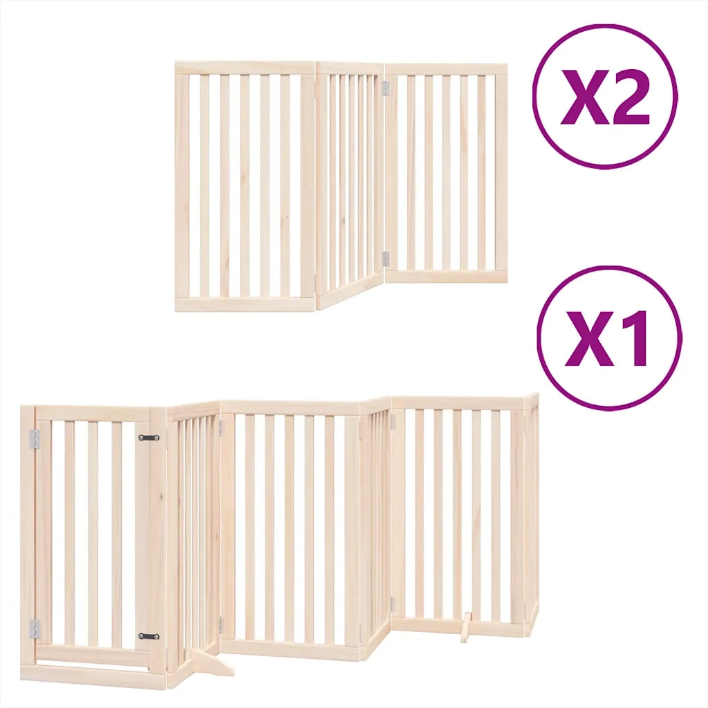 Cancello per Cani Porta Pieghevole 12 Pannelli 300 cm in Pioppo CFW5476975