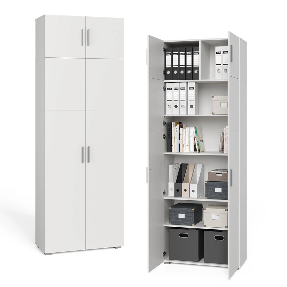 Vicco Scaffale per file Bianco 80 x 182.4 cm con estensione dell'armadio
