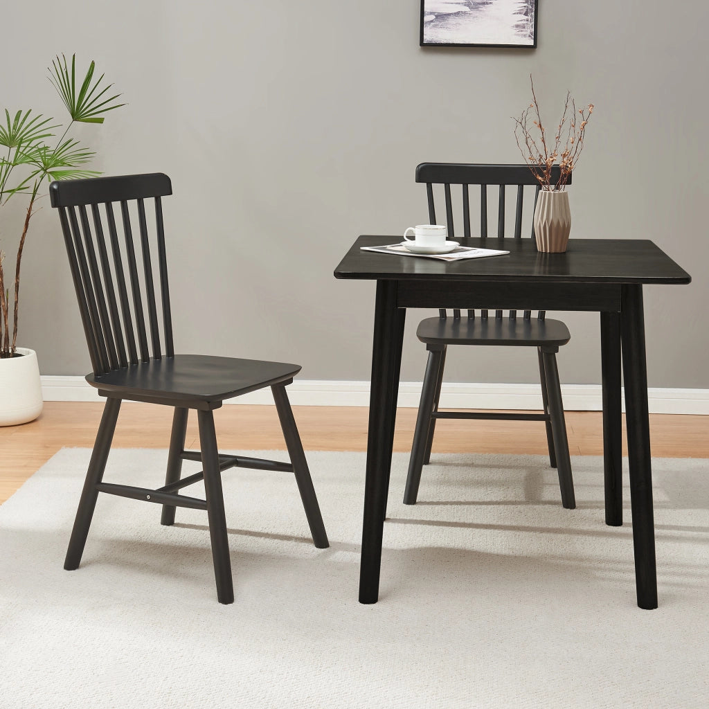 Set di 2 Sedie Karmoy da Sala Pranzo - Nero [en.casa]