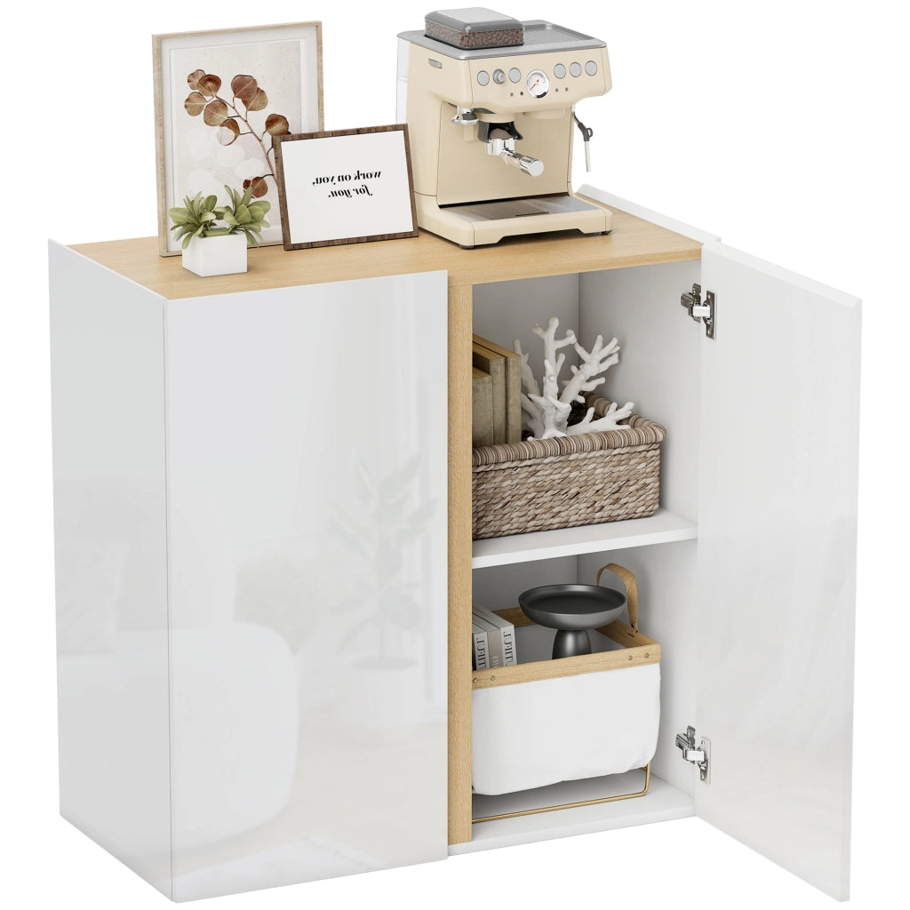 Cassettiera con ante a chiusura morbida e scaffale regolabile ¨C zephmum ¨C Bianco