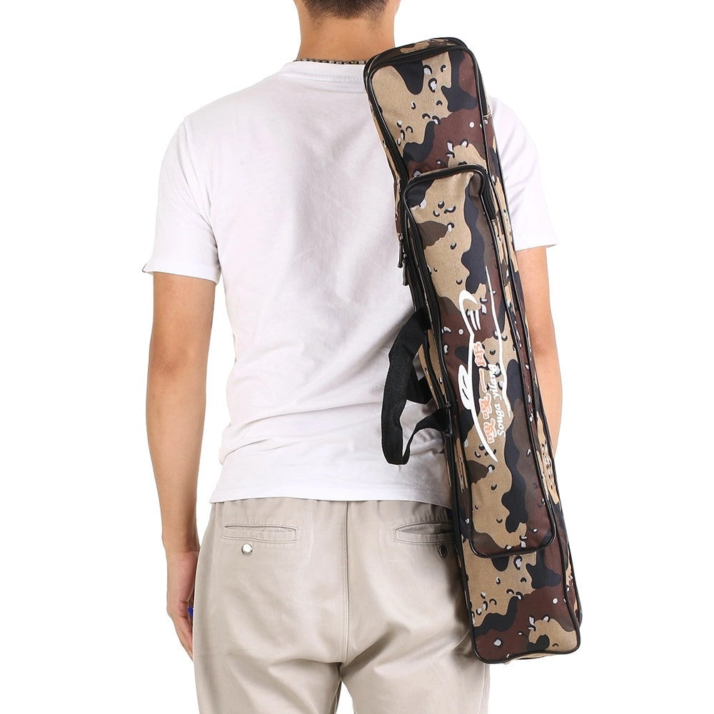 Trade Shop - Borsa Fodero Custodia Porta Canne Da Pesca 100cm Con 2 Scomparti Zip Pieghevole -