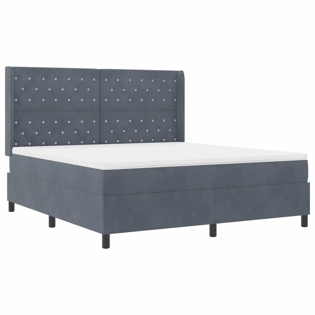 Letto a molle con materasso Grigio scuro 180 x 200 cm Velluto 3341967