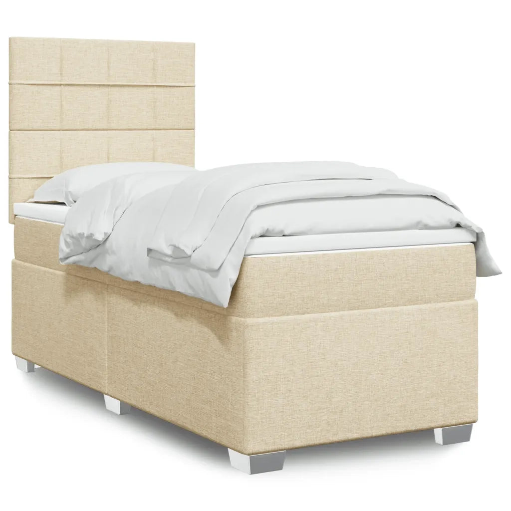 Giroletto a Molle con Materasso Crema 90x190 cm in Tessuto 3292648